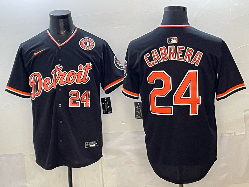 Men Detroit Tigers #24 Cabrera black Game Nike MLB Jersey 2026003->detroit tigers->MLB Jersey